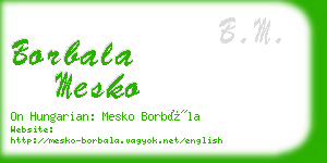 borbala mesko business card